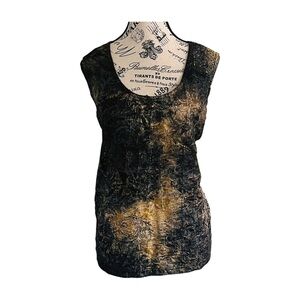 90s Whimsigoth Tie-Dye Velvet Top – Witchy Stormy Sky Vibes